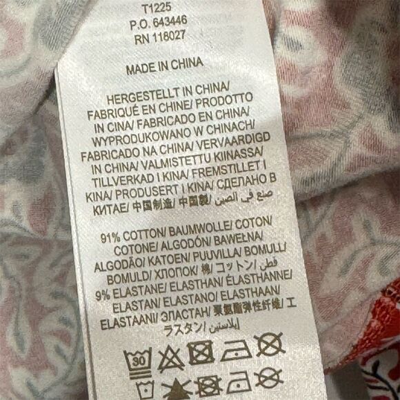 Boden Women’s Top 10 Red Floral Print Sweetheart Neck Long Sleeve Cotton Stretch - Picture 7 of 8